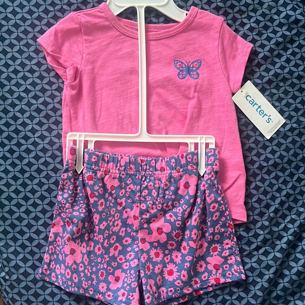 Carters 12m girls short outfit NWT